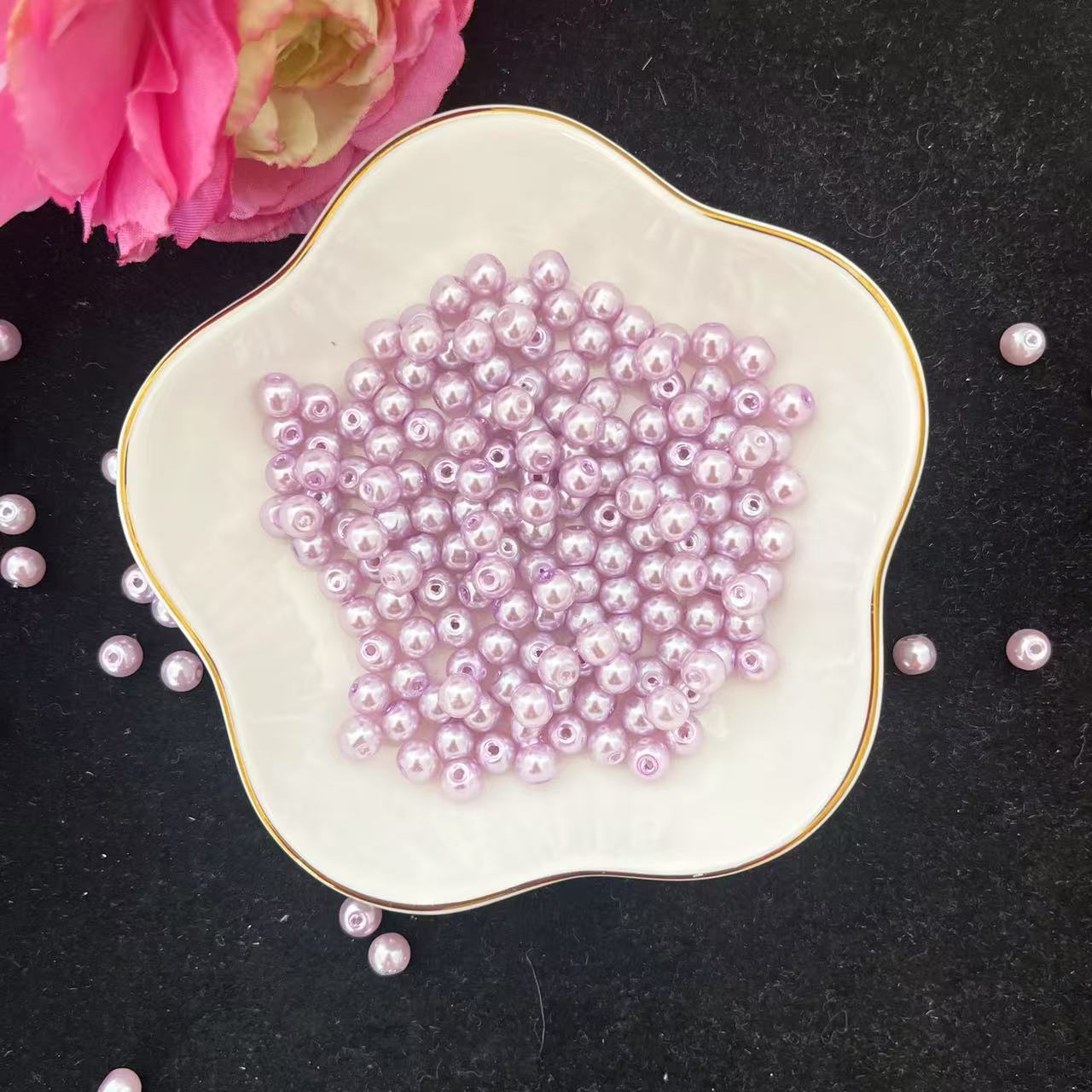 DIY GLASS SAKURA FLOWER BEADS GLASS PEARL BEADS
